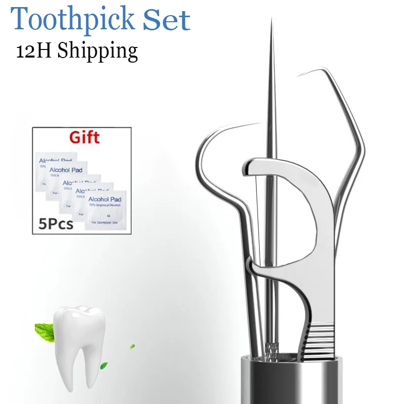 Stainless Steel Toothpick Set 7pcs Oral Cleaning Tooth Flossing Portable Toothpick Floss Teeth Cleaner Toothpicks With Thread
Stainless Steel Toothpick Set 7pcs Oral Cleaning Tooth Flossing Portable Toothpick Floss Teeth Cleaner Toothpicks With Thread