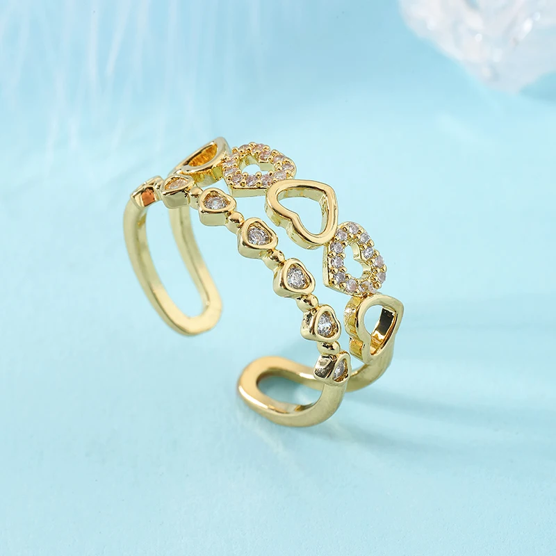 Lovely Heart Shaped Rhinestone Rings for Women Adjustable Opening Cute Fashion Jewelry Rings Valentine's Day Girlfriends Gift
Lovely Heart Shaped Rhinestone Rings for Women Adjustable Opening Cute Fashion Jewelry Rings Valentine's Day Girlfriends Gift