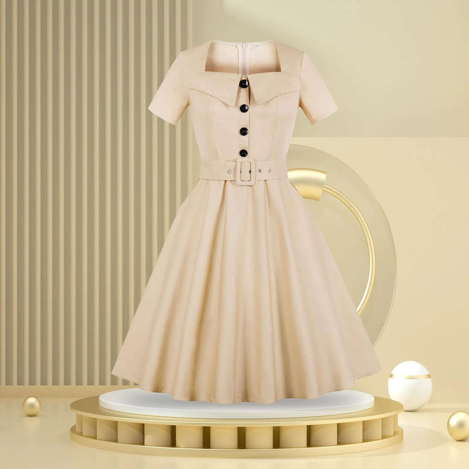 Women Summer Dress Elegant Retro Vintage 50s 60s Robe Rockabilly Swing Pinup Dresses Casual Solid Color Party Vestidos
Women Summer Dress Elegant Retro Vintage 50s 60s Robe Rockabilly Swing Pinup Dresses Casual Solid Color Party Vestidos