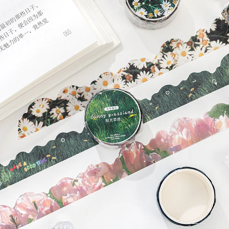 

Vintage Scenery Flower Cloud Shaped Washi Tape for Diary Notebook Planner Scene Collage Decorative Material DIY Junk Journaling