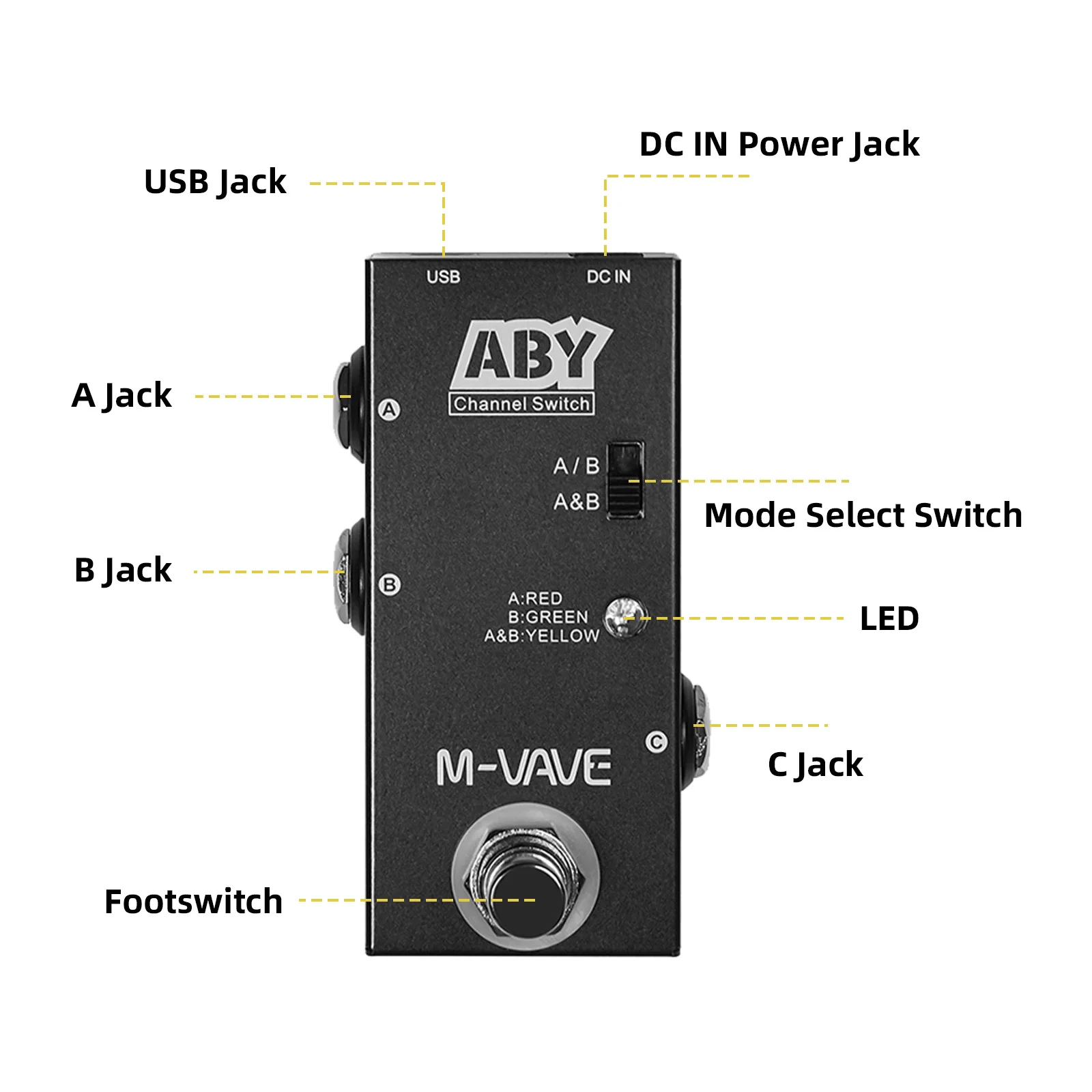 M-VAVE ABY Line Selector AB Switch Mini Guitar Effect Pedal True Bypass Guitar Pedal AB Box - ABY Channel Switch
M-VAVE ABY Line Selector AB Switch Mini Guitar Effect Pedal True Bypass Guitar Pedal AB Box - ABY Channel Switch