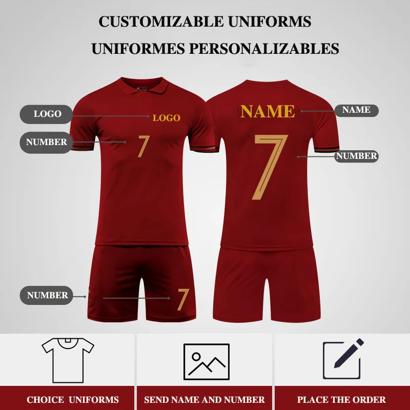 Soccer Sets For Men Custom Name Logo Printed Short Sleeves Lapel Jerseys Shorts Sportwear Quickly Dry Training Tracksuits Unisex
Soccer Sets For Men Custom Name Logo Printed Short Sleeves Lapel Jerseys Shorts Sportwear Quickly Dry Training Tracksuits Unisex