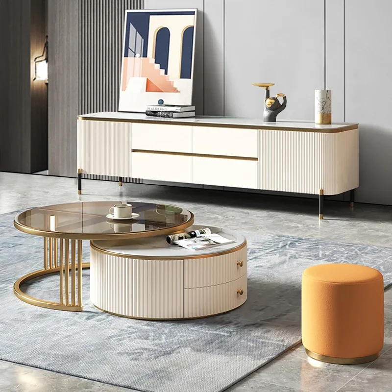 

Modern Style Living Room TV Cabinet White Storage Fashion Nordic Floor Television Table Fernseher Schrank Home Furniture MQ50DS