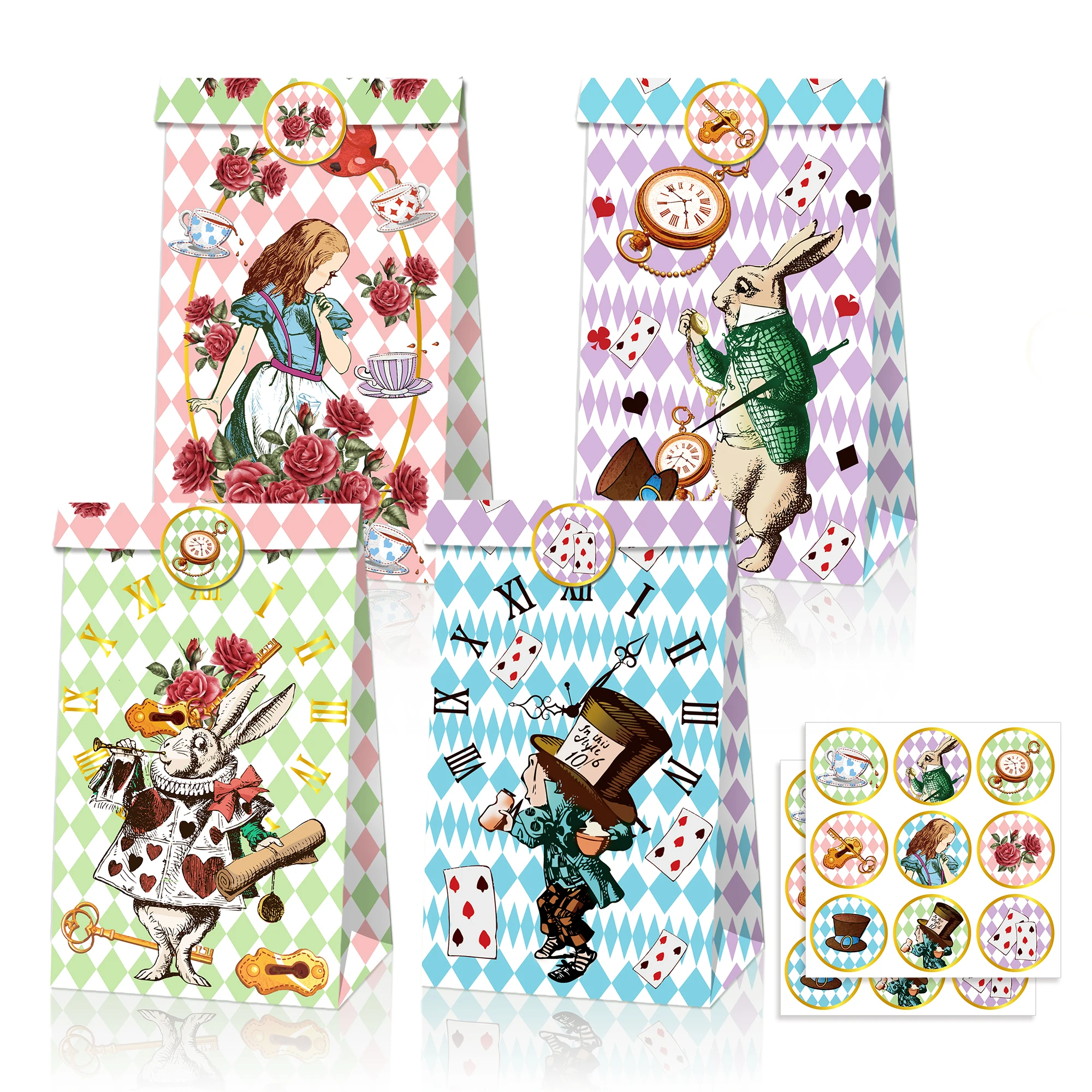 LB186 12Pcs Cartoon Alice Rabbits Tea Birthday Party Candy Souvenir Packing Kraft Paper Gift Bags Baby Shower Party Decors Boxes
LB186 12Pcs Cartoon Alice Rabbits Tea Birthday Party Candy Souvenir Packing Kraft Paper Gift Bags Baby Shower Party Decors Boxes