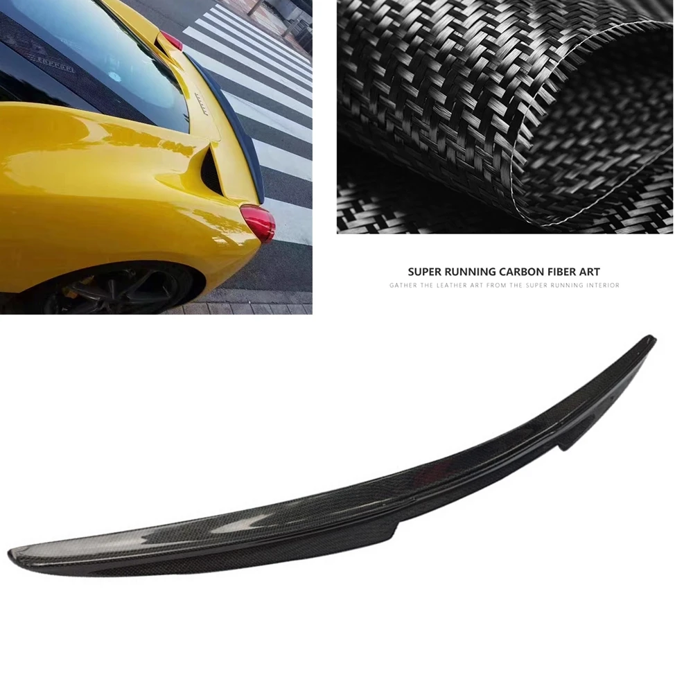 

Carbon Fiber Car Rear Spoiler Wing Tailgate Trunk Lid Trim Flap Splitter Lip Auto Part For Ferrari 458 Italia Spider 2010 -2015