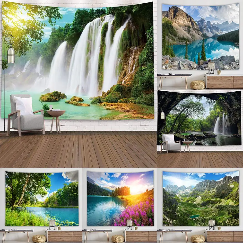 3D HD Ocean Forest Waterfall Landscape Tapestry Wall Hanging Blue Sky And White Clouds Landscape Hanging Cloth Home Decoration
3D HD Ocean Forest Waterfall Landscape Tapestry Wall Hanging Blue Sky And White Clouds Landscape Hanging Cloth Home Decoration