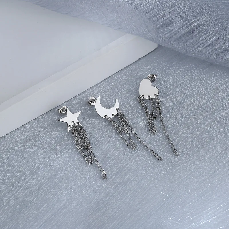 1PC Geometric Drop Earrings for Women Silver Color Copper Star Moon Heart Tassel Earrings Girls Party Wedding Jewelry Gifts
1PC Geometric Drop Earrings for Women Silver Color Copper Star Moon Heart Tassel Earrings Girls Party Wedding Jewelry Gifts