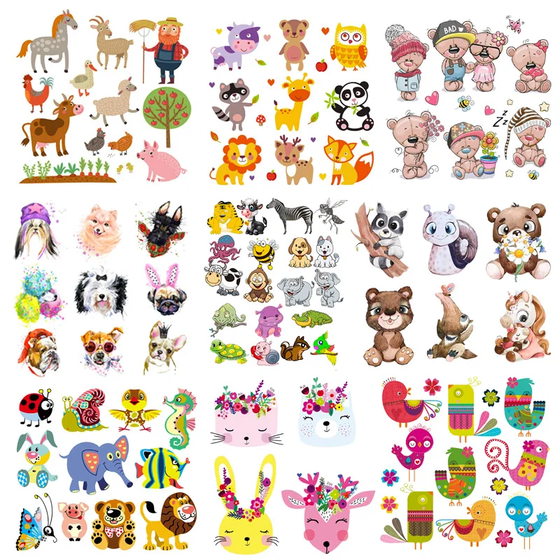 Cute Small Animal Series Iron-On Transfers For Clothing DIY Cartoon Bear Heat Thermal Transfer Patches For Kids Clothes Applique
Cute Small Animal Series Iron-On Transfers For Clothing DIY Cartoon Bear Heat Thermal Transfer Patches For Kids Clothes Applique