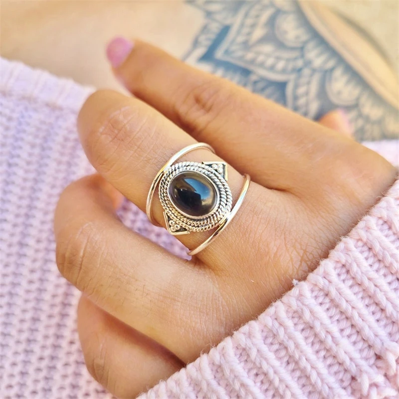 Vintage Style Inlay Black Gemstone Rings Elegant Luxury Women's Metal Rings Anniversary Party Gift Jewelry Dropshipping
Vintage Style Inlay Black Gemstone Rings Elegant Luxury Women's Metal Rings Anniversary Party Gift Jewelry Dropshipping
