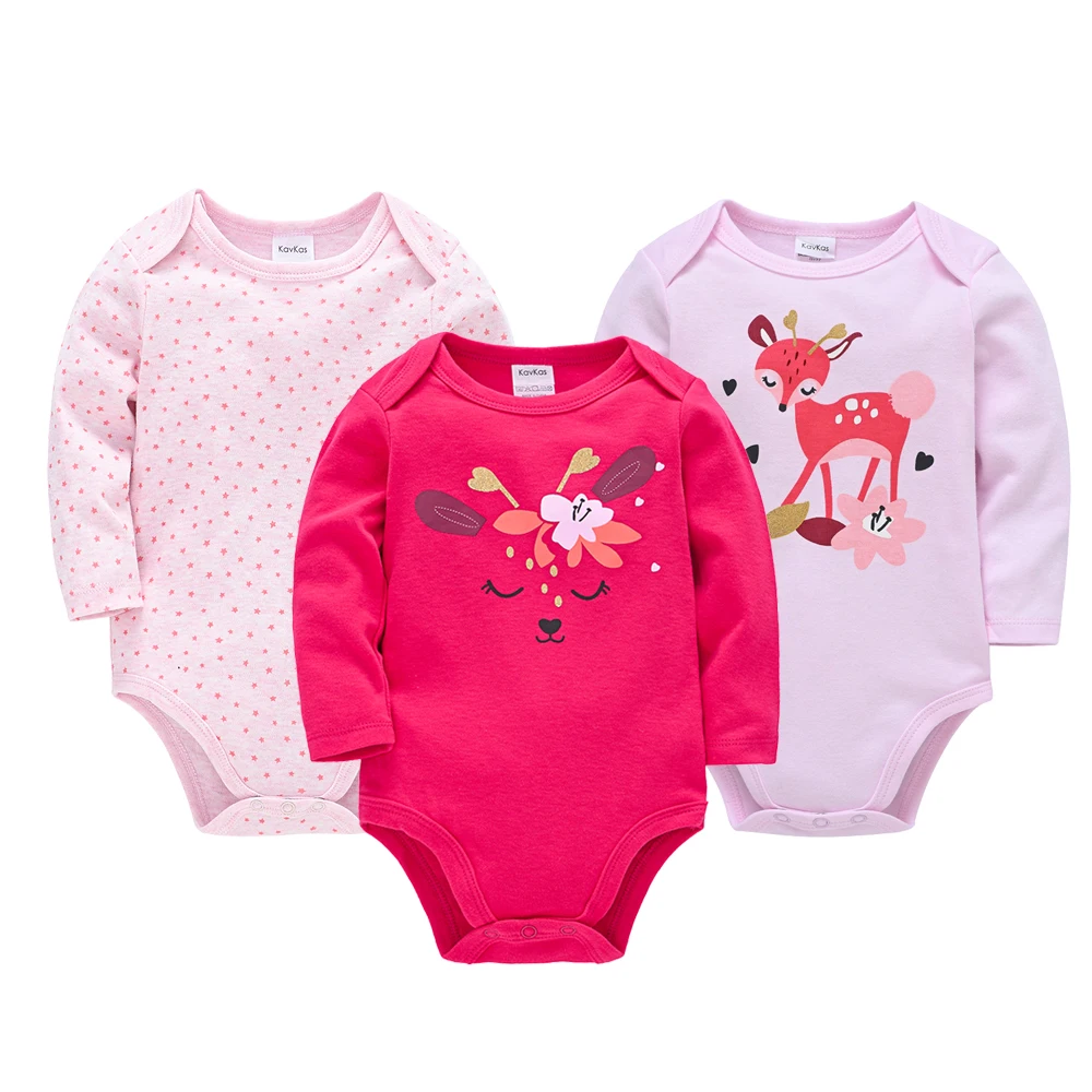 KAVKAS Baby Girls Clothes 3 Pcs/lot Sika Deer Print Lovely Baby Rompers Long Sleeve Cotton Autumn Infant Jumpsuit
KAVKAS Baby Girls Clothes 3 Pcs/lot Sika Deer Print Lovely Baby Rompers Long Sleeve Cotton Autumn Infant Jumpsuit