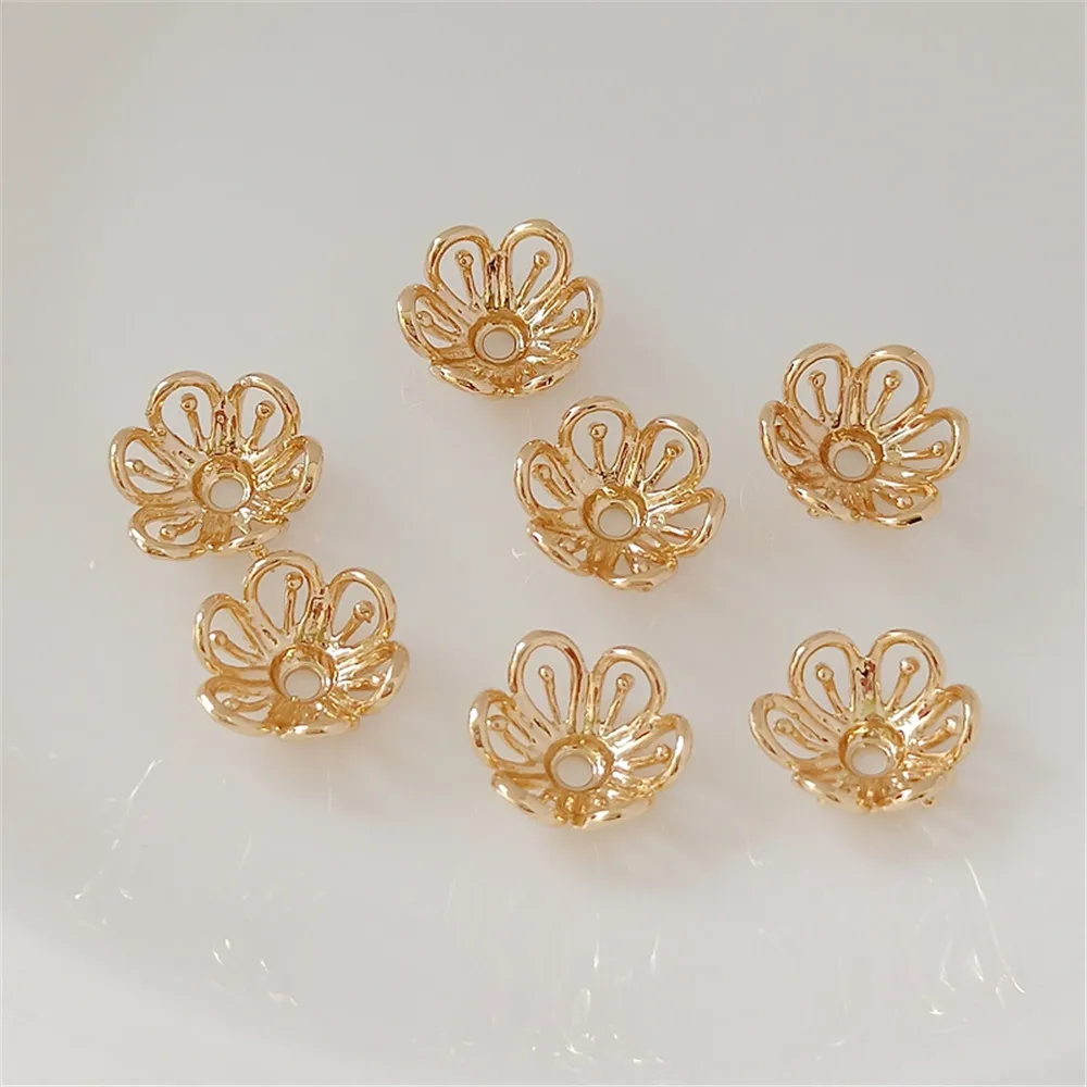 Accessories 14K copper clad gold outer diameter 13mm flower holder flower cap flower heart petal flower bud hairpin material
Accessories 14K copper clad gold outer diameter 13mm flower holder flower cap flower heart petal flower bud hairpin material