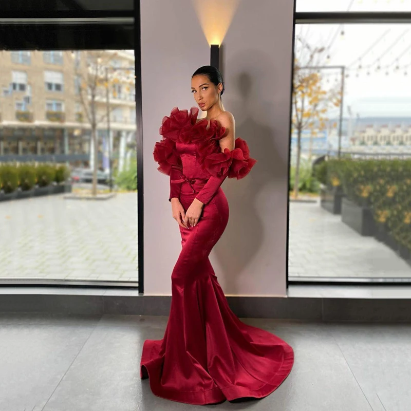 satin prom dresses 2022 off the shoulder ruffle tiered court train long evening dresses new arrival
satin prom dresses 2022 off the shoulder ruffle tiered court train long evening dresses new arrival