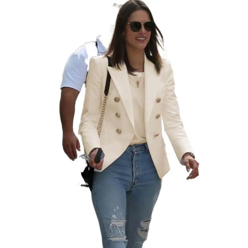 Classic Blazer New Fashion Designer Business Jacket Women 's Double Breasted Metal Lion Buttons Size S-4XL
Classic Blazer New Fashion Designer Business Jacket Women 's Double Breasted Metal Lion Buttons Size S-4XL