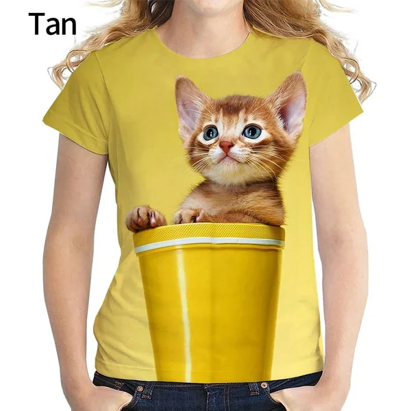 Fashion Funny Cat Women's TShirt Summer Short Sleeve Girls Tops Tees Casual O-Neck T-shirt 
Fashion Funny Cat Women's TShirt Summer Short Sleeve Girls Tops Tees Casual O-Neck T-shirt