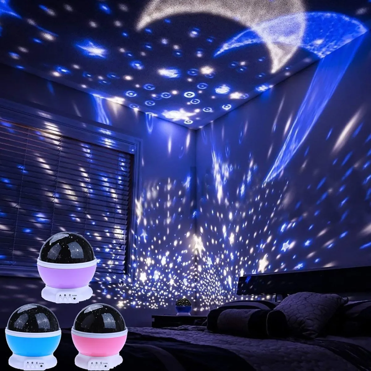Colorful moon star ceiling projection Led night light Led night light sky projection rotating globe ergonomic design practical products
Colorful moon star ceiling projection Led night light Led night light sky projection rotating globe ergonomic design practical products