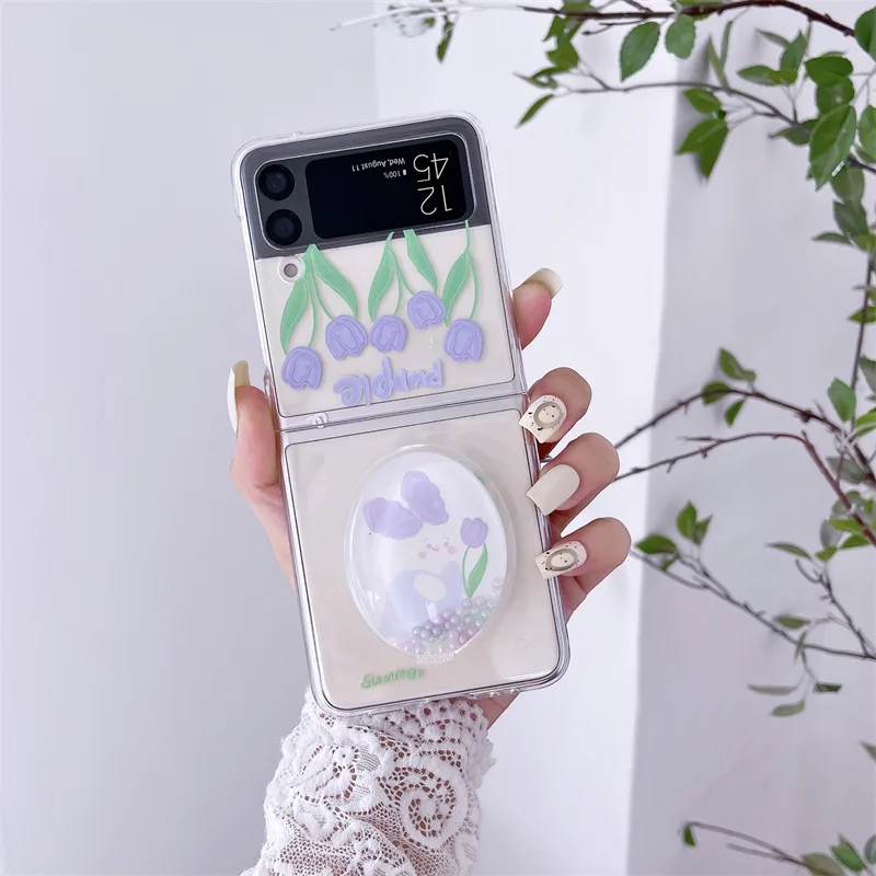 Cartoon Flower Quicksand Phone Stand Case for Samsung Galaxy Z Flip 3 Z Flip 4 Hard PC Back Cover for ZFlip3 ZFlip4 Case Shell
Cartoon Flower Quicksand Phone Stand Case for Samsung Galaxy Z Flip 3 Z Flip 4 Hard PC Back Cover for ZFlip3 ZFlip4 Case Shell