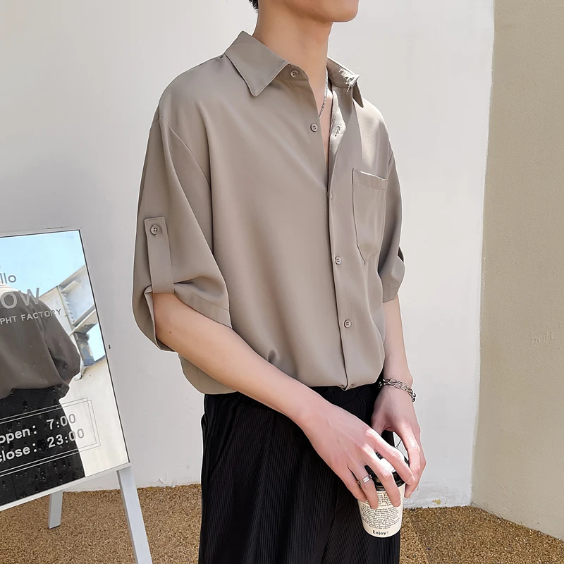 High Quality Summer Men's Shirt Fashion Solid Business Casual Shirt Men Streetwear Loose Korean Short-sleeved Shirt Mens A14
High Quality Summer Men's Shirt Fashion Solid Business Casual Shirt Men Streetwear Loose Korean Short-sleeved Shirt Mens A14