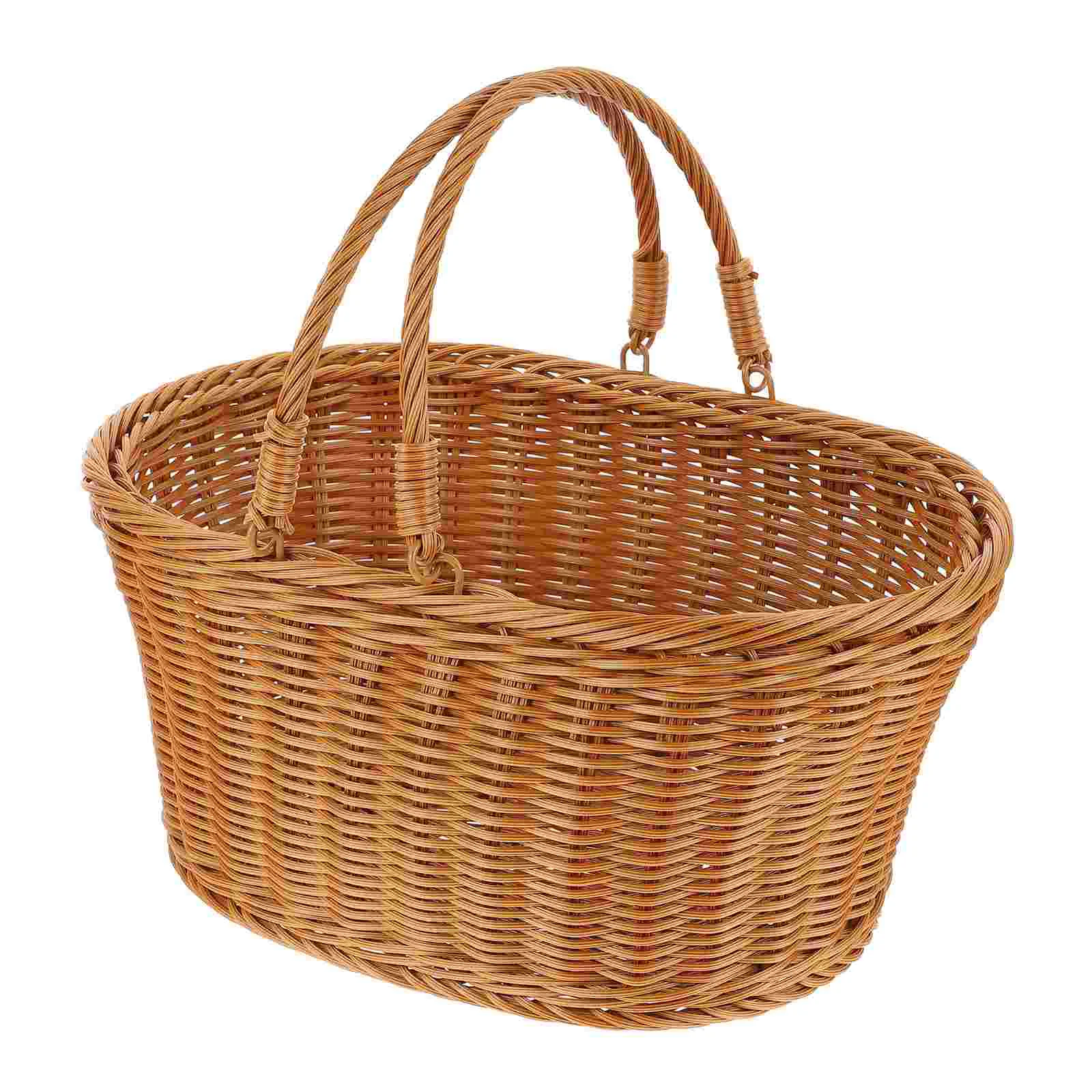1PC Storage Basket Handheld Basket Picnic Basket Imitated Rattan Basket for Shopping Home
1PC Storage Basket Handheld Basket Picnic Basket Imitated Rattan Basket for Shopping Home