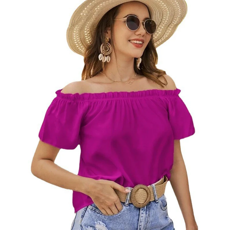 Summer Women's New Off Shoulder Ruffled Shirt Fashion Oversized T-shirt Crop Top Women Elegant Shirts And Blouses
Summer Women's New Off Shoulder Ruffled Shirt Fashion Oversized T-shirt Crop Top Women Elegant Shirts And Blouses