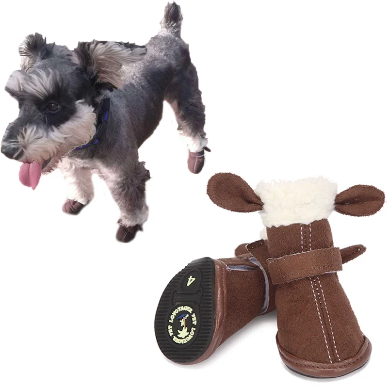 4Pcs/Set Fleece Winter Warm Dog Shoes Rabbit ears Dog Snow Walking Boots Anti-slip Puppy Shoes Casual Dogs Sneakers Pet Supplies 
4Pcs/Set Fleece Winter Warm Dog Shoes Rabbit ears Dog Snow Walking Boots Anti-slip Puppy Shoes Casual Dogs Sneakers Pet Supplies