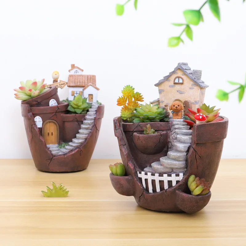 Farm House Flowerpot Fairy Garden Planter Pot Succulent Plant Home Decoration Desktop Flower Ornament pots for plants
Farm House Flowerpot Fairy Garden Planter Pot Succulent Plant Home Decoration Desktop Flower Ornament pots for plants