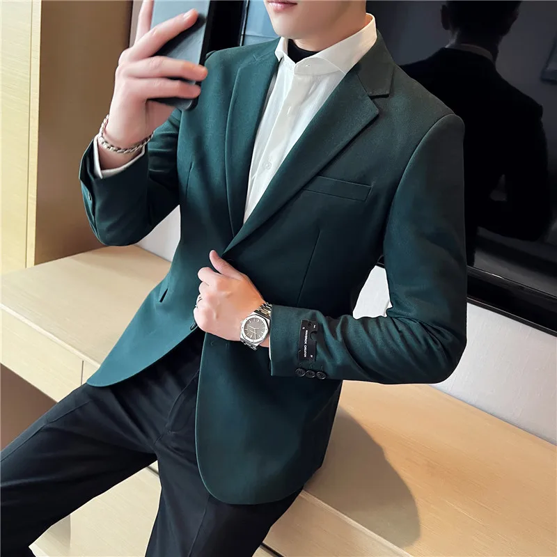 High-quality Simple Solid Color Single Breasted Blazers British Style Slim Business Office Suit Jacket Men Wedding Formal Tuxedo
High-quality Simple Solid Color Single Breasted Blazers British Style Slim Business Office Suit Jacket Men Wedding Formal Tuxedo