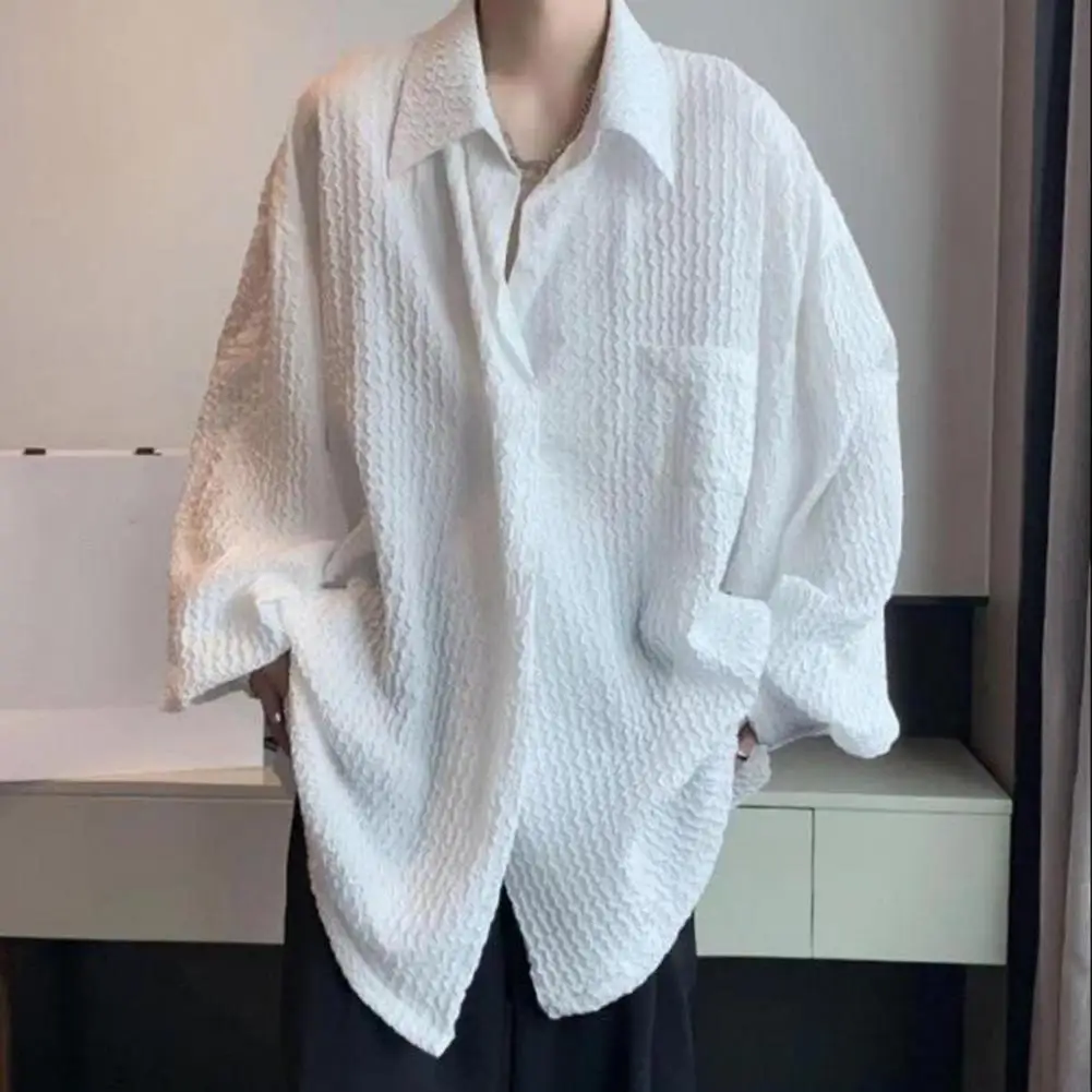 Рубашки для мужчин, персиковая Привлекательная мужская блузка с лацканами для отпуска, сексуальная модная мужская одежда, мужские рубашки с длинным рукавом 
Рубашки для мужчин, персиковая Привлекательная мужская блузка с лацканами для отпуска, сексуальная модная мужская одежда, мужские рубашки с длинным рукавом