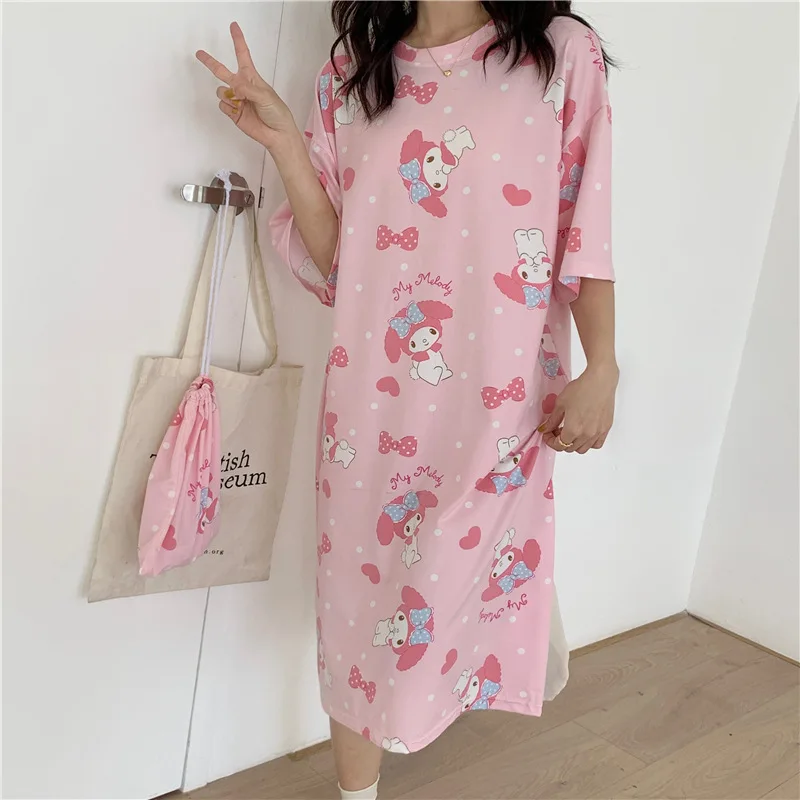 Kawaii аниме Kuromi My Melody Cinnamoroll Sanrioed одежда мультфильм милые летние пижамы с коротким рукавом ночная рубашка Футболка домашняя одежда
Kawaii аниме Kuromi My Melody Cinnamoroll Sanrioed одежда мультфильм милые летние пижамы с коротким рукавом ночная рубашка Футболка домашняя одежда
