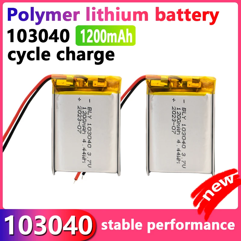 

New original high capacity 103040 3.7V 1200mAh polymer lithium rechargeable battery suitable for GPS navigator MP5 PS4 battery
