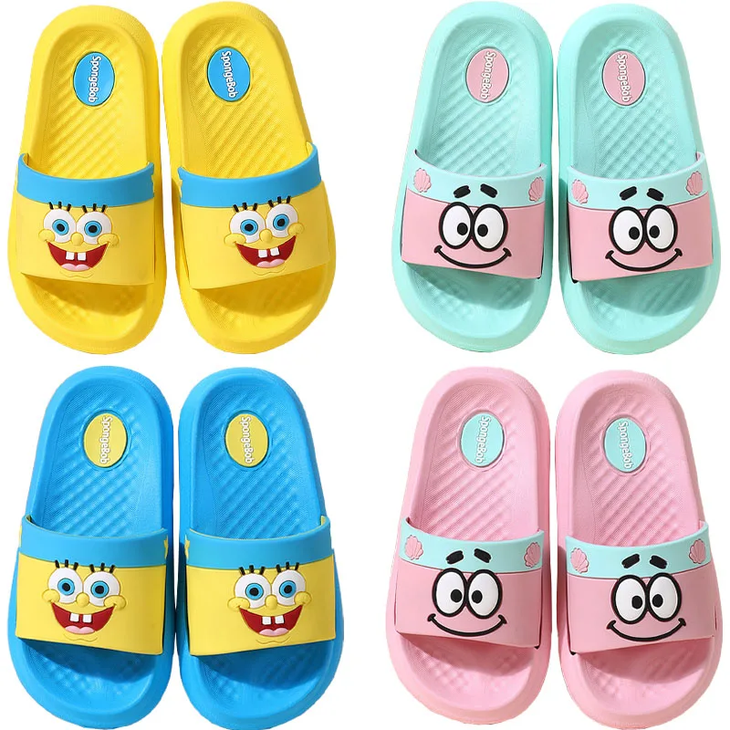Сандалии Детские с мультяшным принтом, милые тапочки с губкой Бобом, Нескользящие, для ванной комнаты, 15-23 см, летние 
Сандалии Детские с мультяшным принтом, милые тапочки с губкой Бобом, Нескользящие, для ванной комнаты, 15-23 см, летние