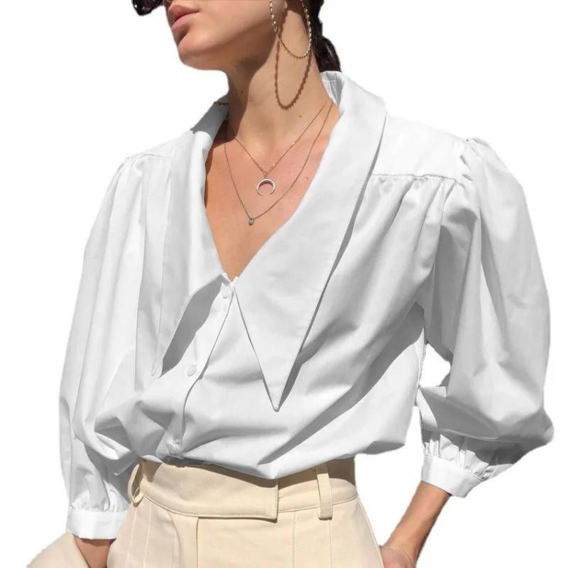 2022 New Women Seven Quarter Sleeves Blouse Woman Turn - Down Collar Casual Loose Tops Spring Summer Fashion Office Lady Shirts
2022 New Women Seven Quarter Sleeves Blouse Woman Turn - Down Collar Casual Loose Tops Spring Summer Fashion Office Lady Shirts