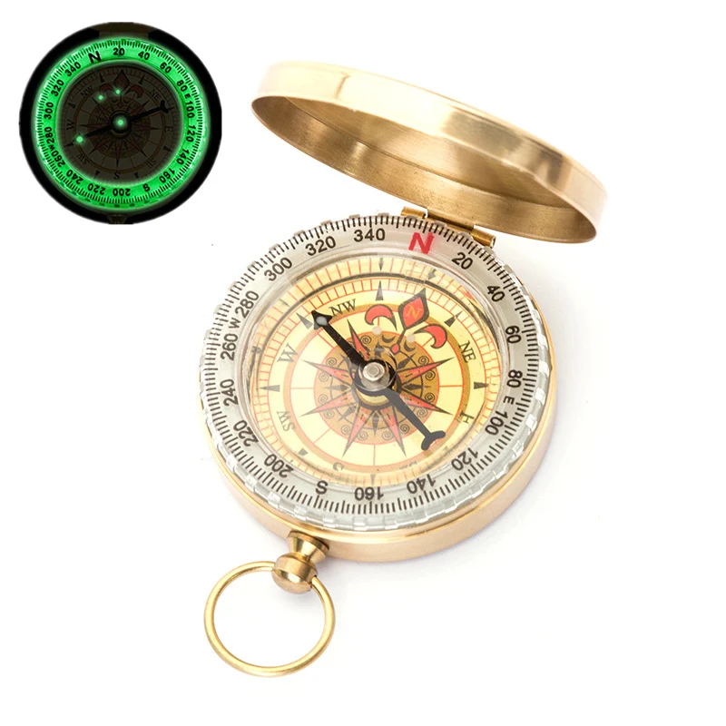 

Высококачественный походный латунный Золотой Серебристый Компас для кемпинга портативный карманный компас для навигации для активного от...