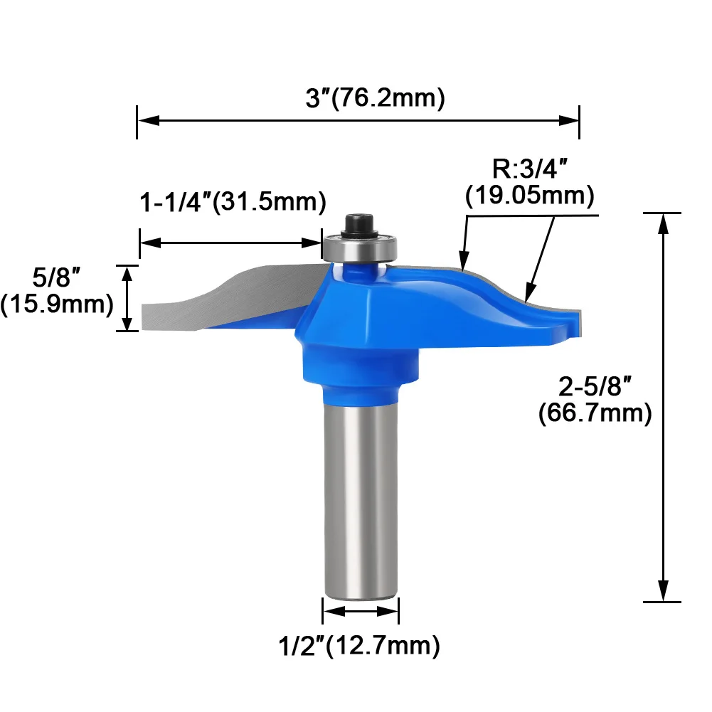 1pc 12.7mm Shank Round Over Rail & Stile Router Bits With Cove Panel Raiser Router Bit Cutter 45# Steel For Woodworking Tools
1pc 12.7mm Shank Round Over Rail & Stile Router Bits With Cove Panel Raiser Router Bit Cutter 45# Steel For Woodworking Tools