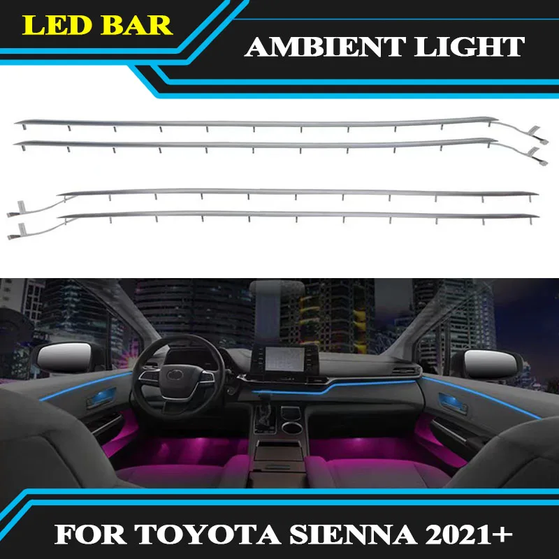 For toyota Sienna 2021 2022 64 colors led ambient light decorate lamp Led car rear door outline Inter car light
For toyota Sienna 2021 2022 64 colors led ambient light decorate lamp Led car rear door outline Inter car light