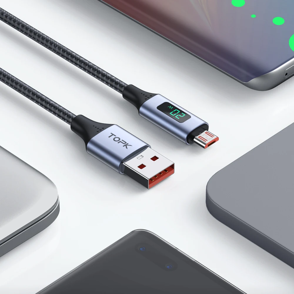 New LED Micro USB Cable Voltage Current Display USB Type C Cable Fast Charging Data for Xiaomi Huawei Micro USB Type-C Cord Line
New LED Micro USB Cable Voltage Current Display USB Type C Cable Fast Charging Data for Xiaomi Huawei Micro USB Type-C Cord Line