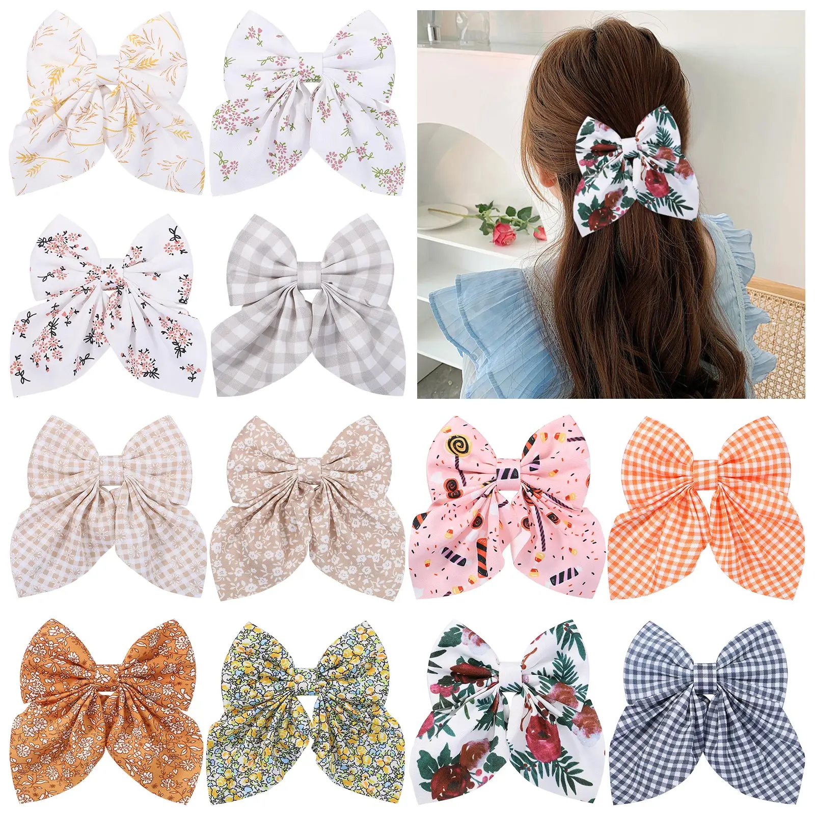 2022 Spring Summer New Floral Printed Bows Hair Clip For Women Girls Fresh Cute Hair Pins Barrettes Headwear Hair Accessories
2022 Spring Summer New Floral Printed Bows Hair Clip For Women Girls Fresh Cute Hair Pins Barrettes Headwear Hair Accessories