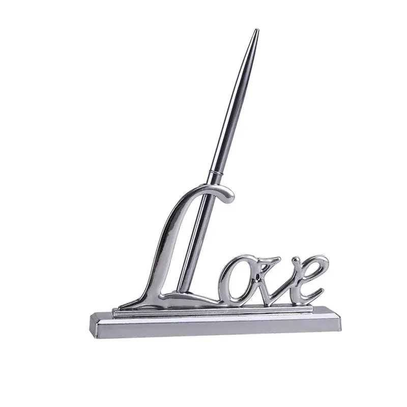 Wedding Party Signing Pen With Gold Silver Plated Metal Love Holder Guest Book Signing Pen Set Wedding Supplies Party Gift Favor
Wedding Party Signing Pen With Gold Silver Plated Metal Love Holder Guest Book Signing Pen Set Wedding Supplies Party Gift Favor