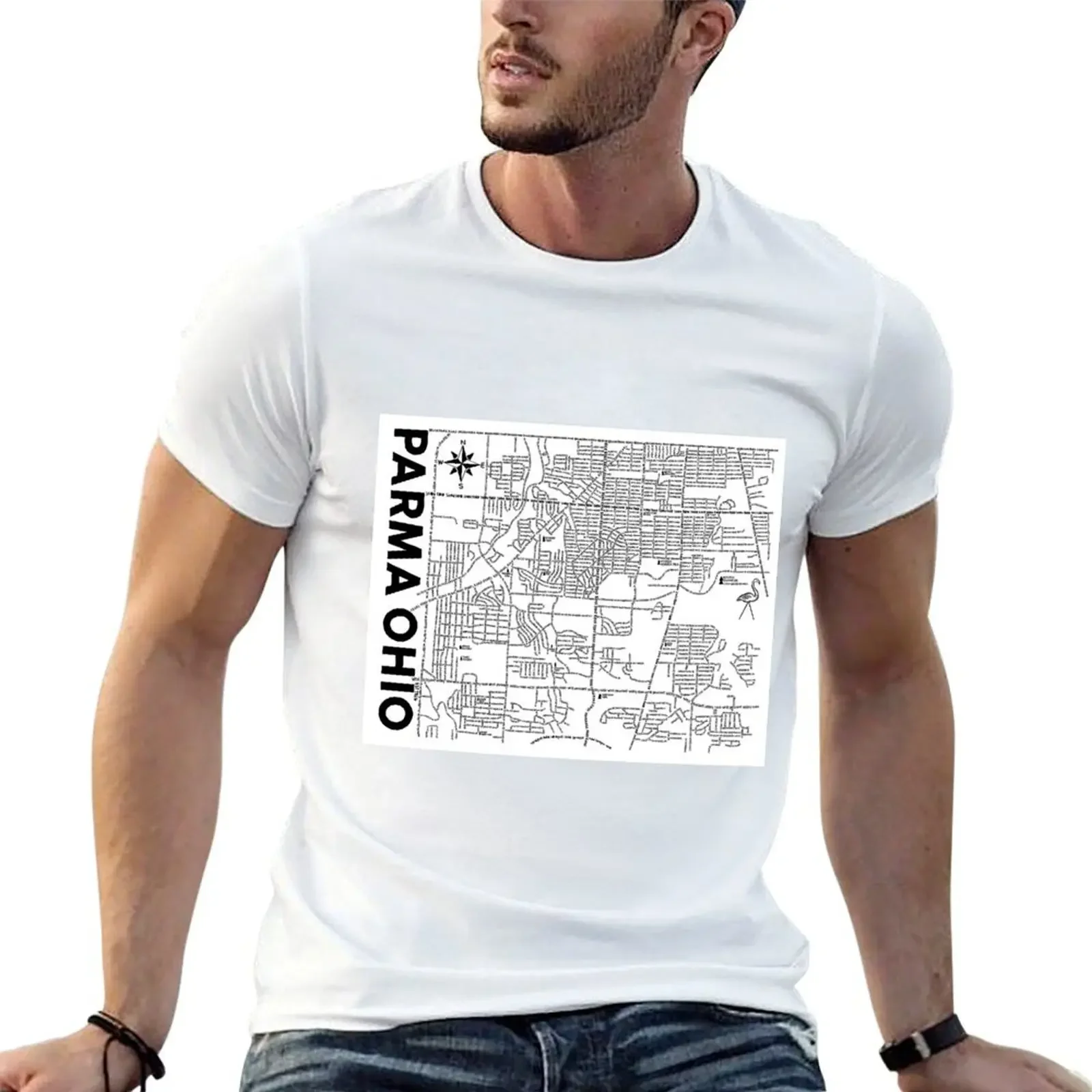 Футболка Parma Ohio Map летняя одежда верхняя уличная в стиле хиппи для мужчин