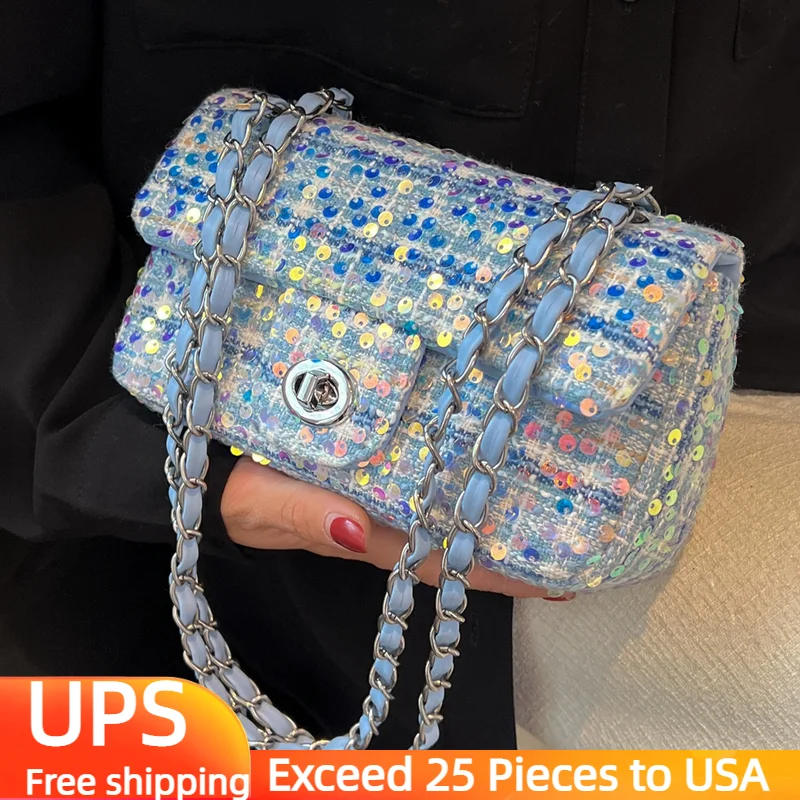 Sequined Luxury Brand Designer Purse And Handbags Chains Vintage Shoulder Bags Women 2022 Mini Crossbody Bag Tote 
Sequined Luxury Brand Designer Purse And Handbags Chains Vintage Shoulder Bags Women 2022 Mini Crossbody Bag Tote