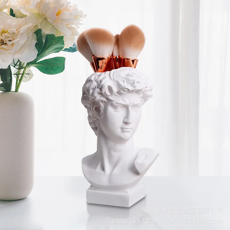 Creative Portrait Vase Human Head Flower Vases David Sculpture Statue Resin Pen Holder Desk Makeup Brush Holder Container Vase
Creative Portrait Vase Human Head Flower Vases David Sculpture Statue Resin Pen Holder Desk Makeup Brush Holder Container Vase