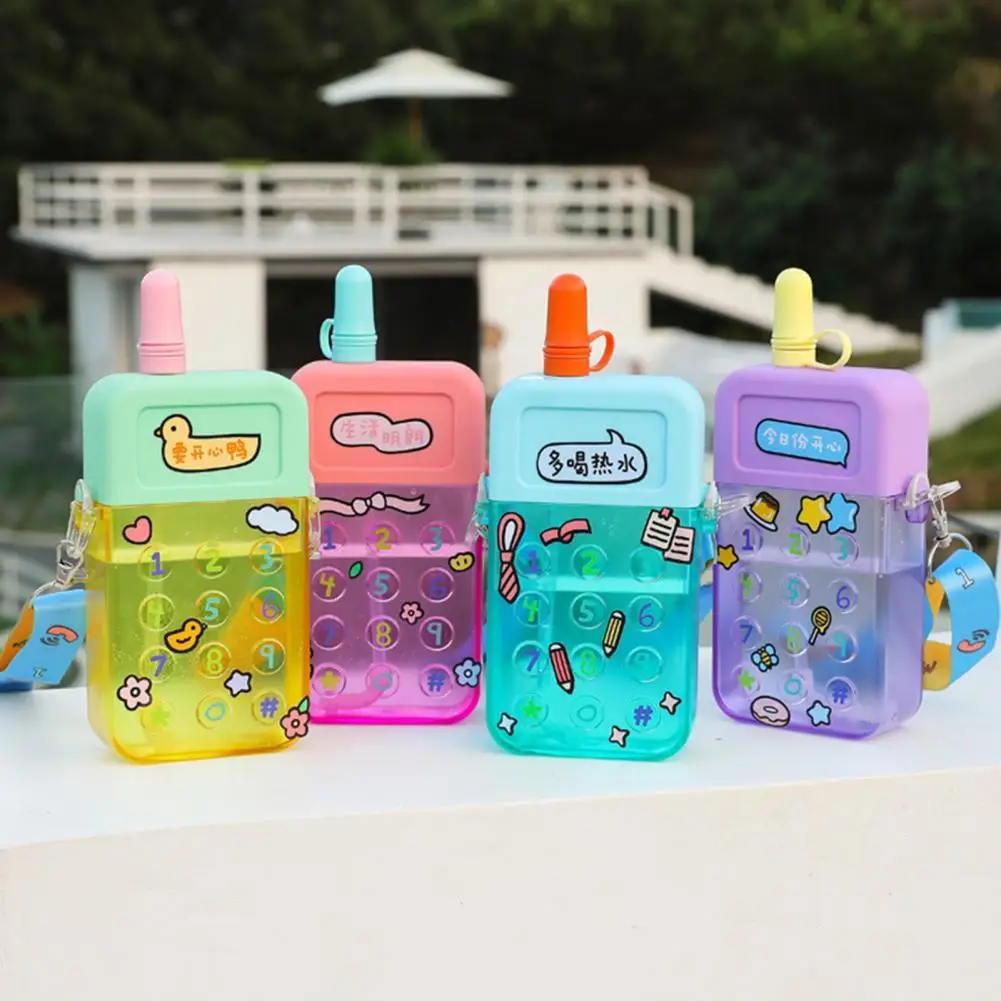 300ml New Summer Cute Water Bottle Leak Proof Irregular Cartoon Phone Shape Straw Water Bottle for Daily Life
300ml New Summer Cute Water Bottle Leak Proof Irregular Cartoon Phone Shape Straw Water Bottle for Daily Life