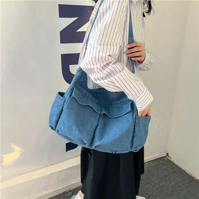 Women's Bag Blue Literary Shoulder Bag Female Fashion College Student Class Endorsement Bag Crossbody Bag For Ladies New
Women's Bag Blue Literary Shoulder Bag Female Fashion College Student Class Endorsement Bag Crossbody Bag For Ladies New