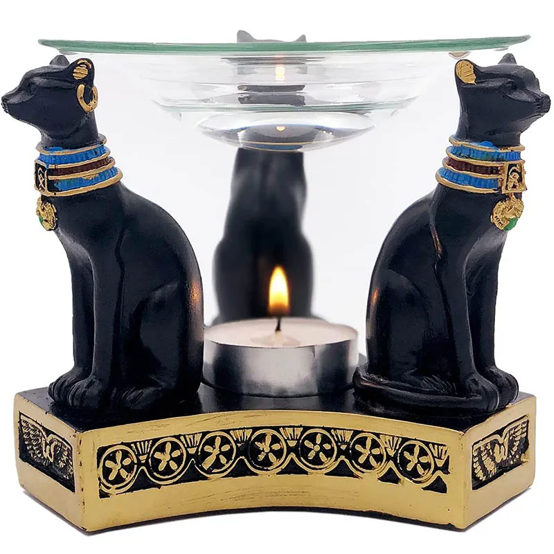 Egyptian Statue Cat Goddess Essential Oil Warmer Burner Pharaoh Tea Light Candle Holder Aroma Diffuser Home Decor for Spa Yoga
Egyptian Statue Cat Goddess Essential Oil Warmer Burner Pharaoh Tea Light Candle Holder Aroma Diffuser Home Decor for Spa Yoga