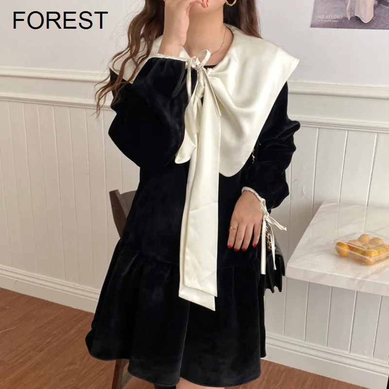 Bubble Puff Sleeve Dress Black Velvet Dress Spring 2022 New Fashion Sweet Design Simple Dress Bow Tie Long Sleeve Skirt Forest
Bubble Puff Sleeve Dress Black Velvet Dress Spring 2022 New Fashion Sweet Design Simple Dress Bow Tie Long Sleeve Skirt Forest