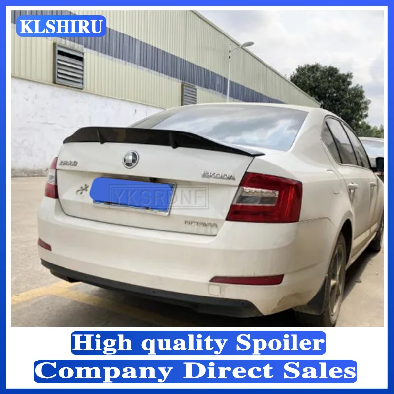 

KLSHIRU car-styling R style luster Carbon Fiber/FRP Rear Trunk Spoiler Wing Fit For Skoda Octavia 2015 - 2017