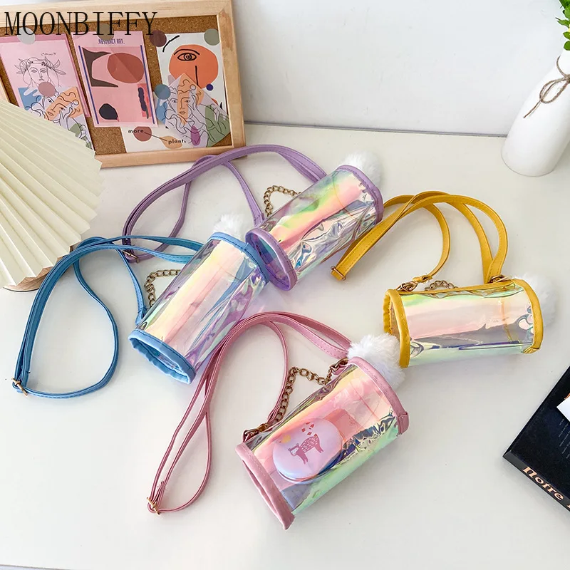 Girl Cute Jelly Clear Shoulder Crossbody Bag PVC Bag Laser Cylinder Bag Mini Coin Purse Kawaii Wallet Gift for Kids Bolsa
Girl Cute Jelly Clear Shoulder Crossbody Bag PVC Bag Laser Cylinder Bag Mini Coin Purse Kawaii Wallet Gift for Kids Bolsa