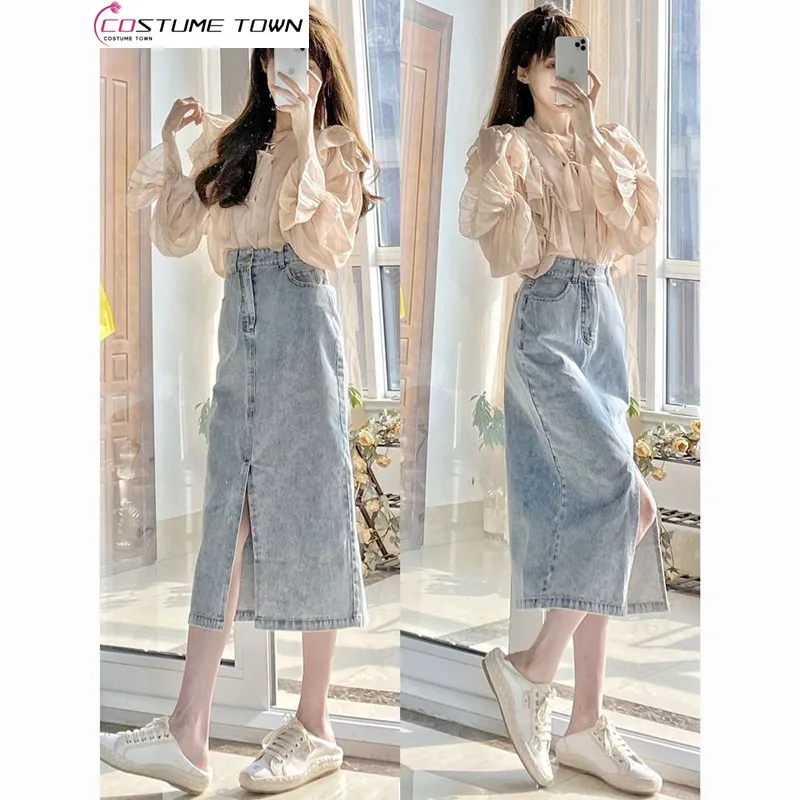 2023 New Sweet Style Exquisite Small Fragrance Style High Grade V-neck Shirt Denim Half Body Skirt Goddess Style Set
2023 New Sweet Style Exquisite Small Fragrance Style High Grade V-neck Shirt Denim Half Body Skirt Goddess Style Set