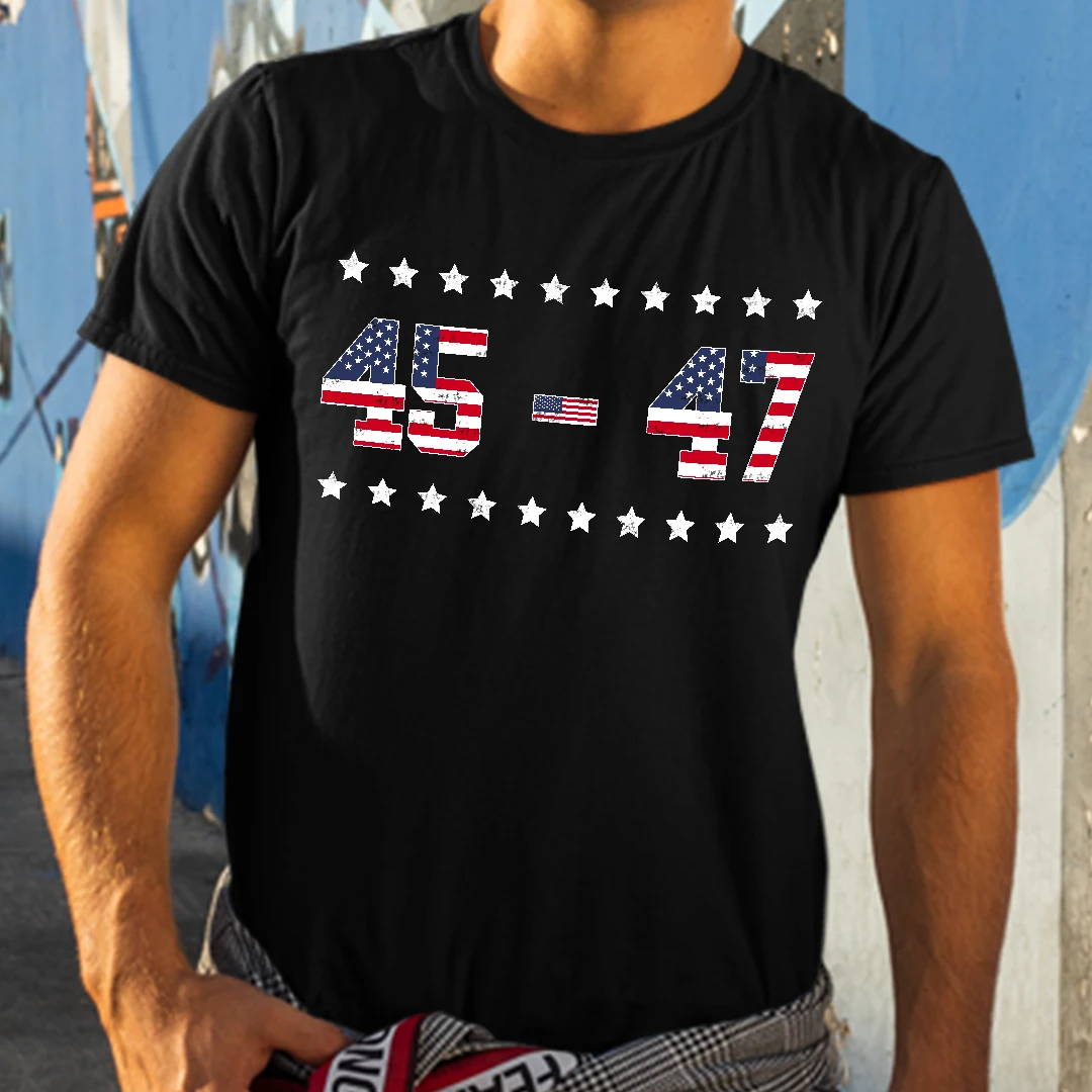 45 47 Trump 2024 Support Donald Trump T-Shirt New 100% Cotton O-Neck Summer Short Sleeve Casual Mens T-shirt Size S-3XL
45 47 Trump 2024 Support Donald Trump T-Shirt New 100% Cotton O-Neck Summer Short Sleeve Casual Mens T-shirt Size S-3XL