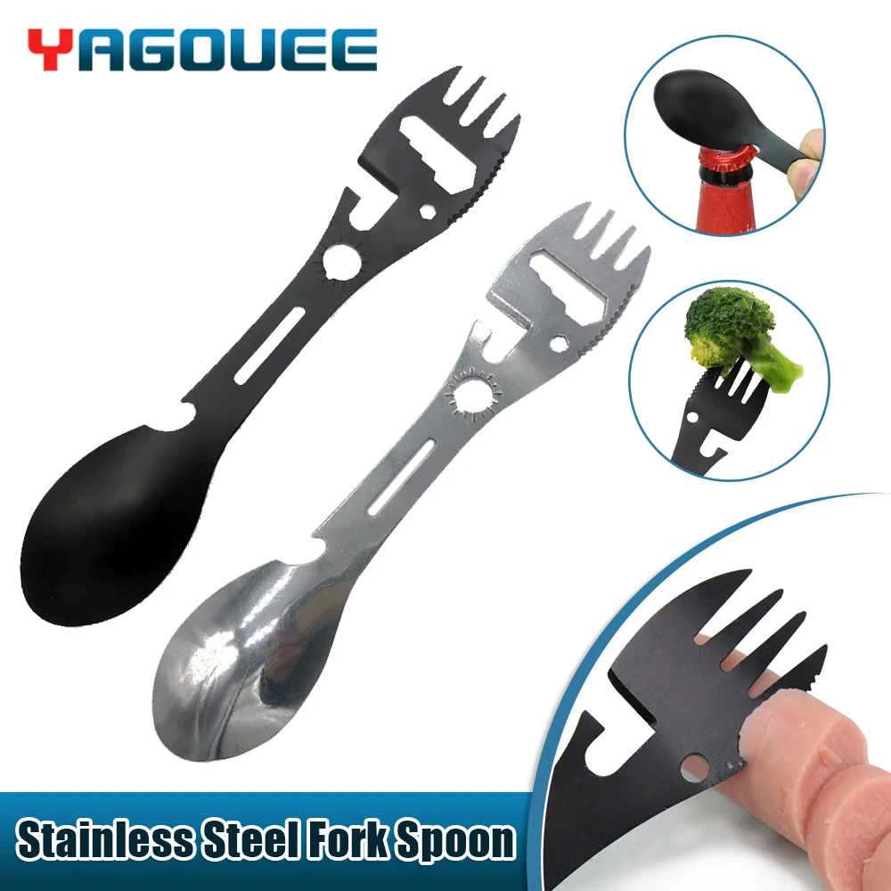 Camping Fork Spoon Stainless 10 In 1 Integrated Flatware Multi Tool Can Opener Knife Bottle Outdoors Picnic Camp Utensi Portable
Camping Fork Spoon Stainless 10 In 1 Integrated Flatware Multi Tool Can Opener Knife Bottle Outdoors Picnic Camp Utensi Portable