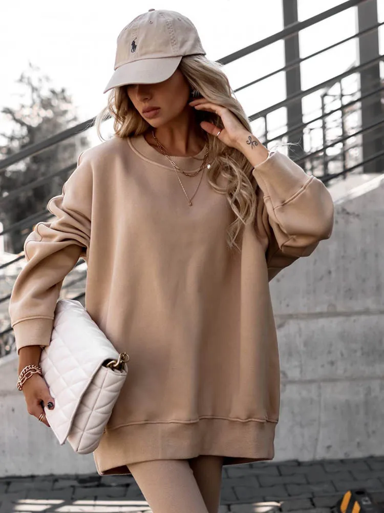 Sweatshirts Set For Women Autumn Long Sleeve Crew Neck Pullover Tops + Slim Pants Casual Two Piece Outfits Fashion Streetwear
Sweatshirts Set For Women Autumn Long Sleeve Crew Neck Pullover Tops + Slim Pants Casual Two Piece Outfits Fashion Streetwear
